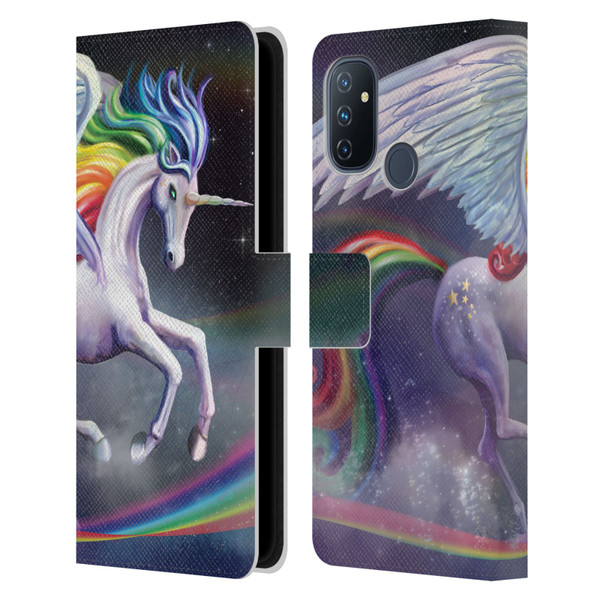 Rose Khan Unicorns Rainbow Dancer Leather Book Wallet Case Cover For OnePlus Nord N100