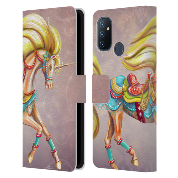 Rose Khan Unicorns Western Palomino Leather Book Wallet Case Cover For OnePlus Nord N100