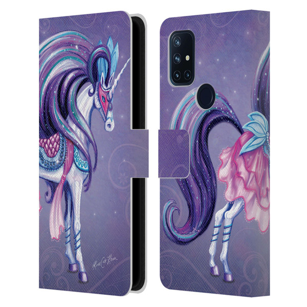 Rose Khan Unicorns White And Purple Leather Book Wallet Case Cover For OnePlus Nord N10 5G