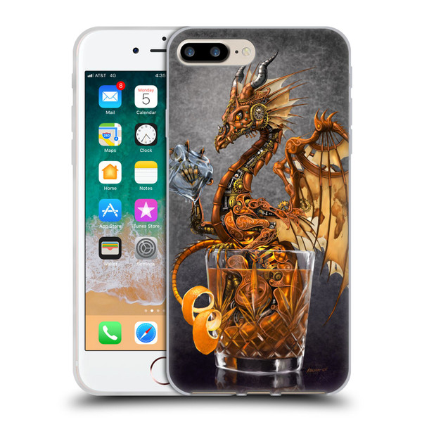 Stanley Morrison Dragons Gold Steampunk Drink Soft Gel Case for Apple iPhone 7 Plus / iPhone 8 Plus