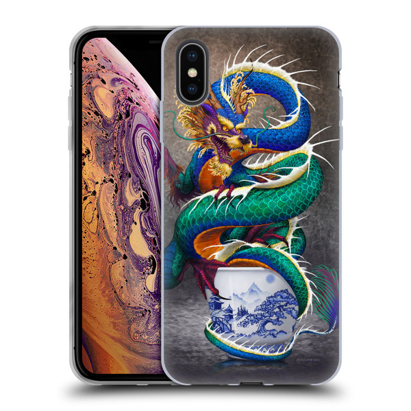 Stanley Morrison Dragons Asian Sake Drink Soft Gel Case for Apple iPhone XS Max