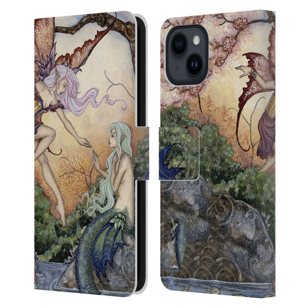 Amy Brown Pixies The Introduction Leather Book Wallet Case Cover For Apple iPhone 15