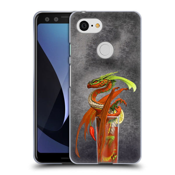 Stanley Morrison Dragons Red Tomato Bloody Mary Soft Gel Case for Google Pixel 3
