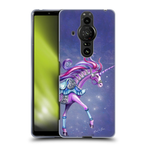 Rose Khan Unicorns Purple Carousel Horse Soft Gel Case for Sony Xperia Pro-I