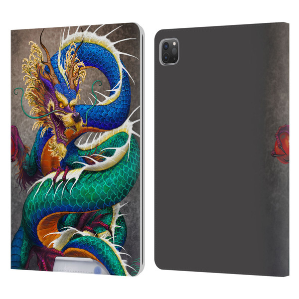 Stanley Morrison Dragons Asian Sake Drink Leather Book Wallet Case Cover For Apple iPad Pro 11 2020 / 2021 / 2022