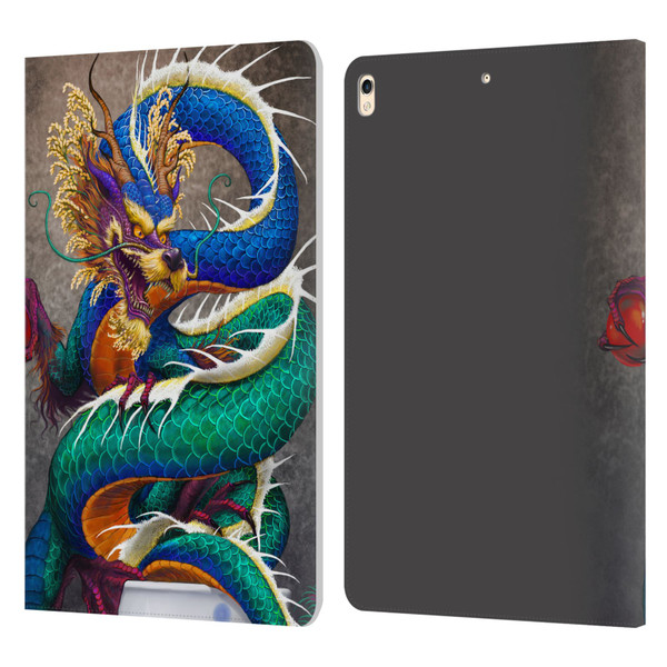 Stanley Morrison Dragons Asian Sake Drink Leather Book Wallet Case Cover For Apple iPad Pro 10.5 (2017)