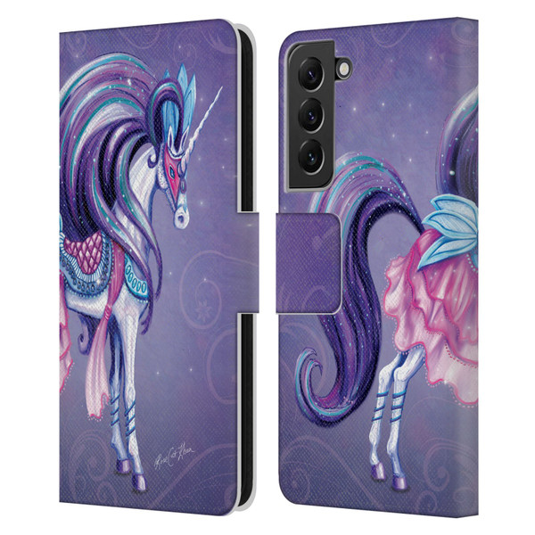 Rose Khan Unicorns White And Purple Leather Book Wallet Case Cover For Samsung Galaxy S22+ 5G