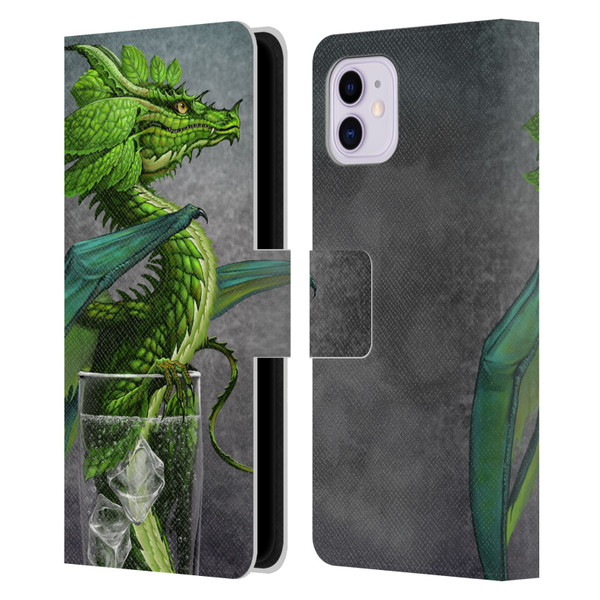 Stanley Morrison Dragons Green Mojito Drink Leather Book Wallet Case Cover For Apple iPhone 11