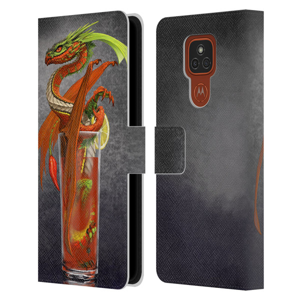 Stanley Morrison Dragons Red Tomato Bloody Mary Leather Book Wallet Case Cover For Motorola Moto E7 Plus