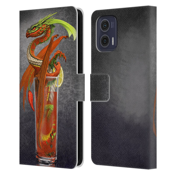 Stanley Morrison Dragons Red Tomato Bloody Mary Leather Book Wallet Case Cover For Motorola Moto G73 5G