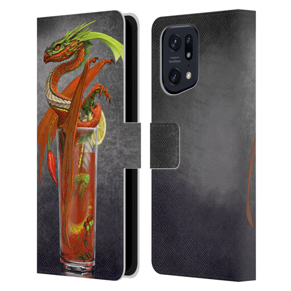 Stanley Morrison Dragons Red Tomato Bloody Mary Leather Book Wallet Case Cover For OPPO Find X5 Pro