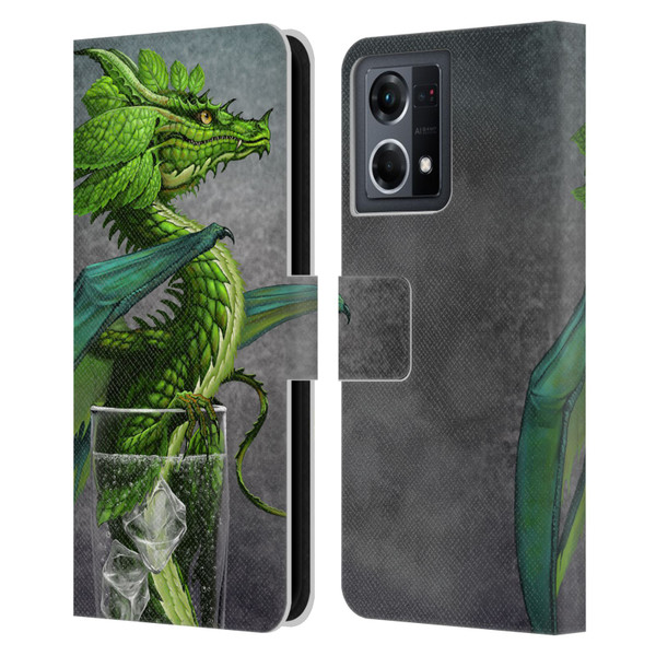 Stanley Morrison Dragons Green Mojito Drink Leather Book Wallet Case Cover For OPPO Reno8 4G