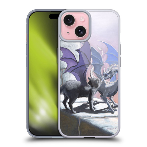 Stanley Morrison Dragons 2 Black Winged Cat Soft Gel Case for Apple iPhone 15