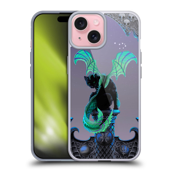 Stanley Morrison Dragons 2 Gothic Winged Cat Soft Gel Case for Apple iPhone 15