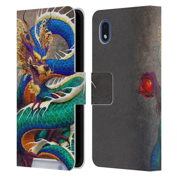 Stanley Morrison Dragons Asian Sake Drink Leather Book Wallet Case Cover For Samsung Galaxy A01 Core (2020)