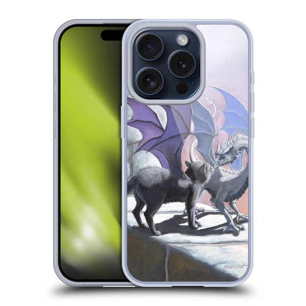 Stanley Morrison Dragons 2 Black Winged Cat Soft Gel Case for Apple iPhone 15 Pro