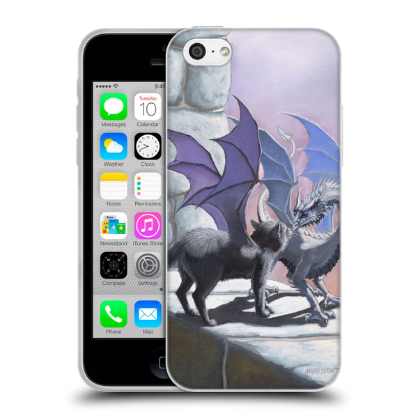 Stanley Morrison Dragons 2 Black Winged Cat Soft Gel Case for Apple iPhone 5c