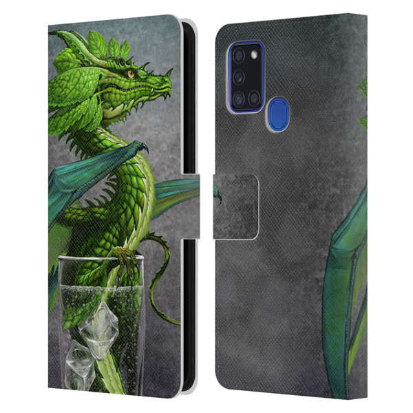 Stanley Morrison Dragons Green Mojito Drink Leather Book Wallet Case Cover For Samsung Galaxy A21s (2020)