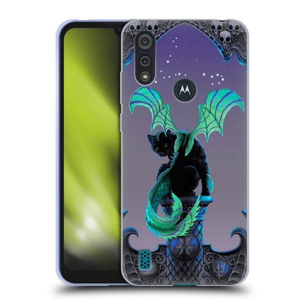 Stanley Morrison Dragons 2 Gothic Winged Cat Soft Gel Case for Motorola Moto E6s (2020)