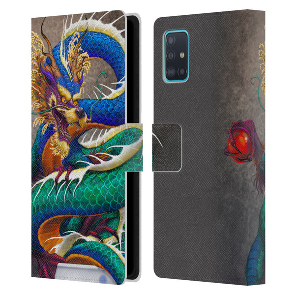 Stanley Morrison Dragons Asian Sake Drink Leather Book Wallet Case Cover For Samsung Galaxy A51 (2019)