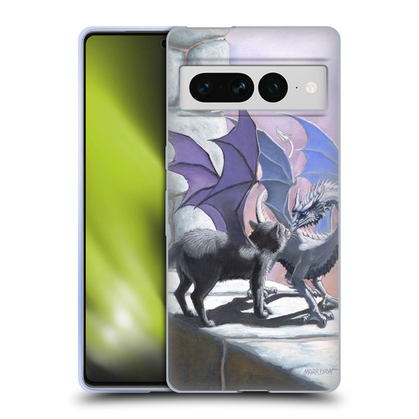 Stanley Morrison Dragons 2 Black Winged Cat Soft Gel Case for Google Pixel 7 Pro