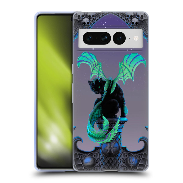 Stanley Morrison Dragons 2 Gothic Winged Cat Soft Gel Case for Google Pixel 7 Pro