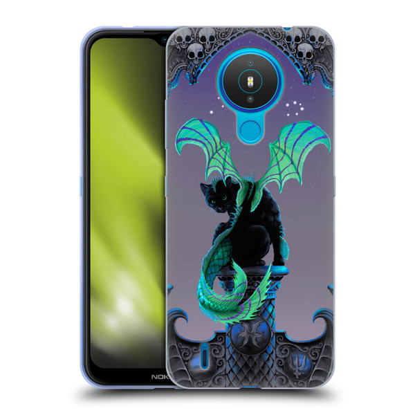 Stanley Morrison Dragons 2 Gothic Winged Cat Soft Gel Case for Nokia 1.4