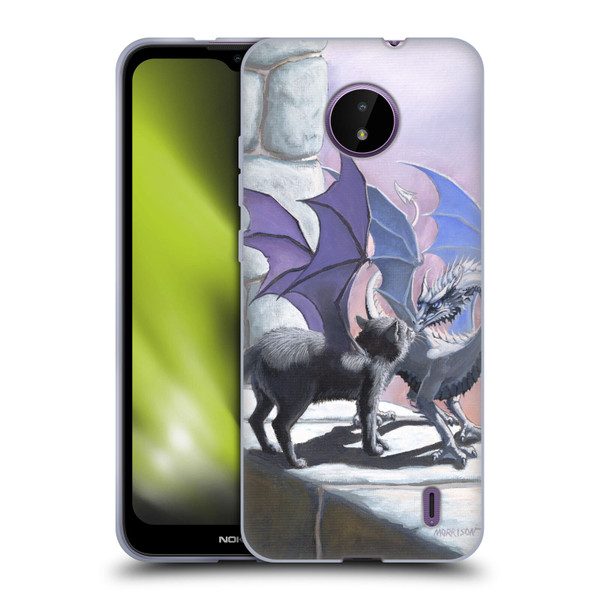 Stanley Morrison Dragons 2 Black Winged Cat Soft Gel Case for Nokia C10 / C20