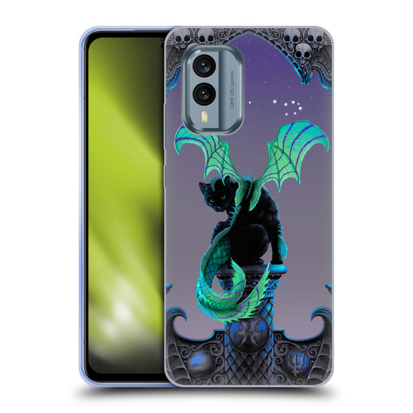 Stanley Morrison Dragons 2 Gothic Winged Cat Soft Gel Case for Nokia X30