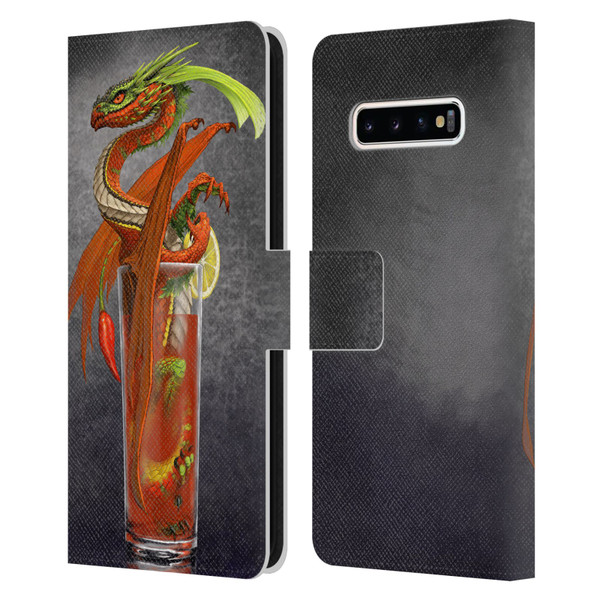 Stanley Morrison Dragons Red Tomato Bloody Mary Leather Book Wallet Case Cover For Samsung Galaxy S10+ / S10 Plus