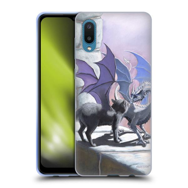 Stanley Morrison Dragons 2 Black Winged Cat Soft Gel Case for Samsung Galaxy A02/M02 (2021)