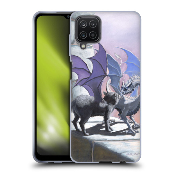Stanley Morrison Dragons 2 Black Winged Cat Soft Gel Case for Samsung Galaxy A12 (2020)