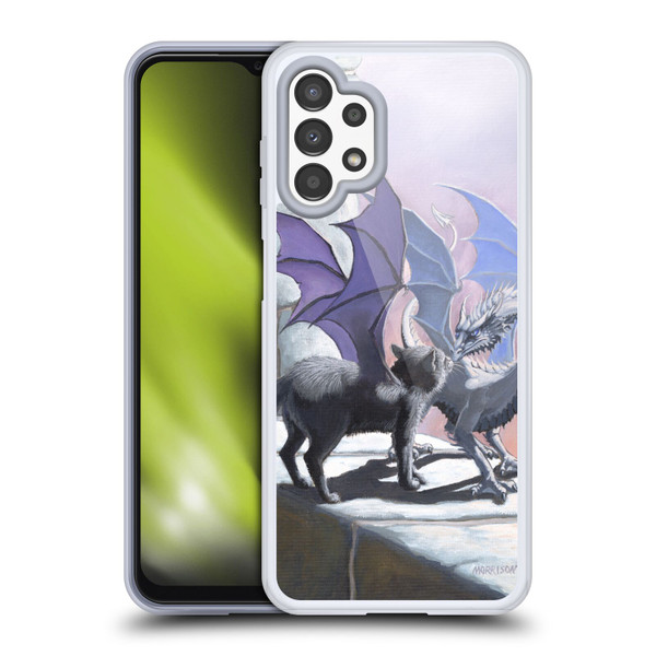 Stanley Morrison Dragons 2 Black Winged Cat Soft Gel Case for Samsung Galaxy A13 (2022)