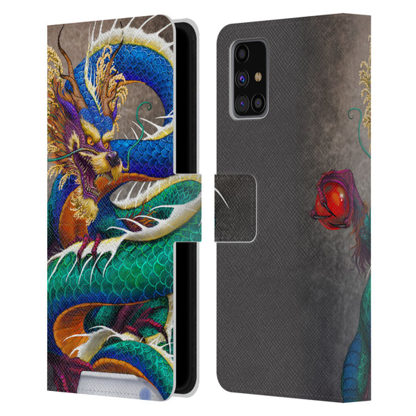 Stanley Morrison Dragons Asian Sake Drink Leather Book Wallet Case Cover For Samsung Galaxy M31s (2020)