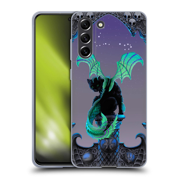 Stanley Morrison Dragons 2 Gothic Winged Cat Soft Gel Case for Samsung Galaxy S21 FE 5G