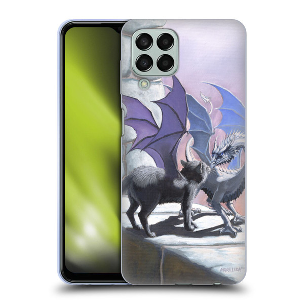 Stanley Morrison Dragons 2 Black Winged Cat Soft Gel Case for Samsung Galaxy M33 (2022)