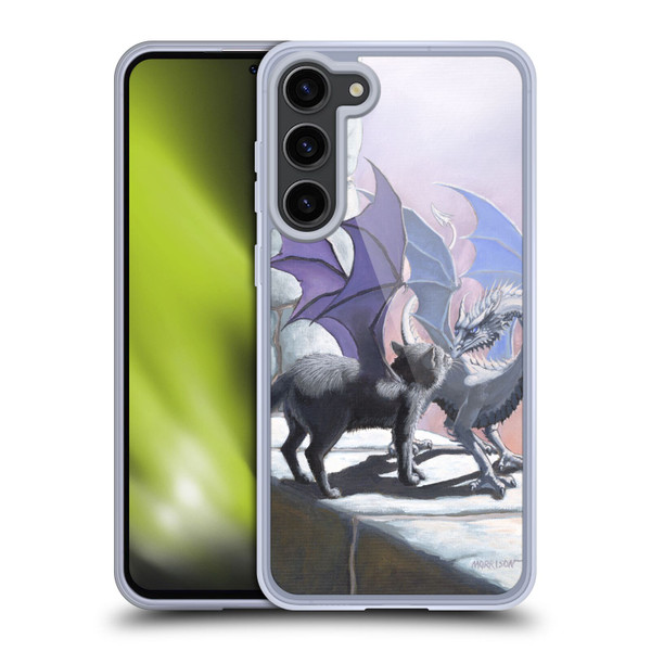 Stanley Morrison Dragons 2 Black Winged Cat Soft Gel Case for Samsung Galaxy S23+ 5G