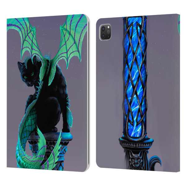 Stanley Morrison Dragons 2 Gothic Winged Cat Leather Book Wallet Case Cover For Apple iPad Pro 11 2020 / 2021 / 2022