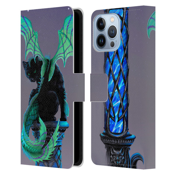 Stanley Morrison Dragons 2 Gothic Winged Cat Leather Book Wallet Case Cover For Apple iPhone 13 Pro Max