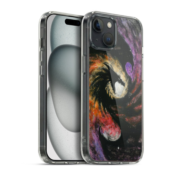 Stanley Morrison Dragons 3 Swirling Starry Galaxy Soft Gel Case for Apple iPhone 15 Plus & MagSafe