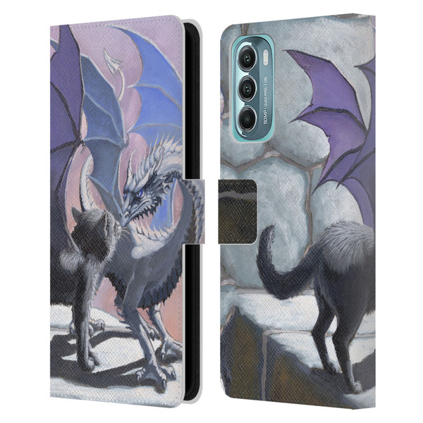 Stanley Morrison Dragons 2 Black Winged Cat Leather Book Wallet Case Cover For Motorola Moto G Stylus 5G (2022)