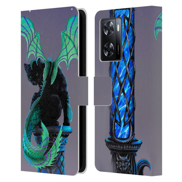Stanley Morrison Dragons 2 Gothic Winged Cat Leather Book Wallet Case Cover For OPPO A57s