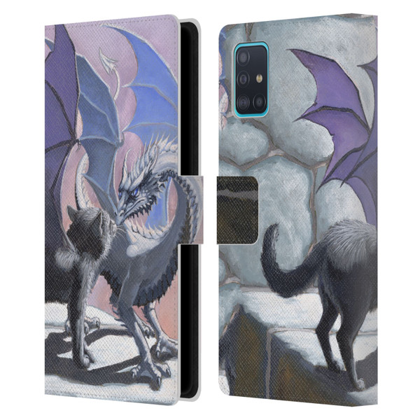 Stanley Morrison Dragons 2 Black Winged Cat Leather Book Wallet Case Cover For Samsung Galaxy A51 (2019)