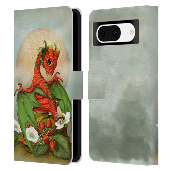 Stanley Morrison Dragons 3 Strawberry Garden Leather Book Wallet Case Cover For Google Pixel 8