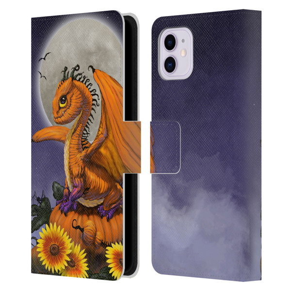 Stanley Morrison Dragons 3 Halloween Pumpkin Leather Book Wallet Case Cover For Apple iPhone 11