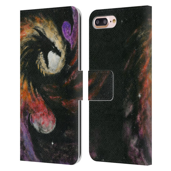 Stanley Morrison Dragons 3 Swirling Starry Galaxy Leather Book Wallet Case Cover For Apple iPhone 7 Plus / iPhone 8 Plus