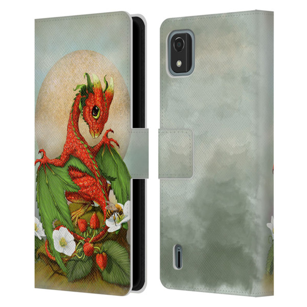 Stanley Morrison Dragons 3 Strawberry Garden Leather Book Wallet Case Cover For Nokia C2 2nd Edition