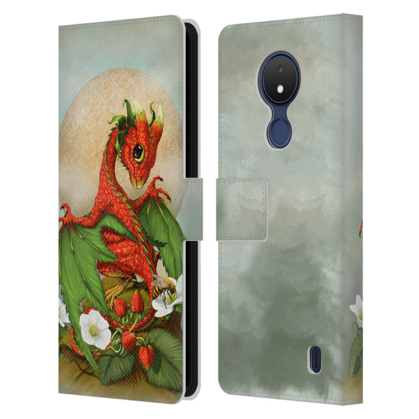 Stanley Morrison Dragons 3 Strawberry Garden Leather Book Wallet Case Cover For Nokia C21