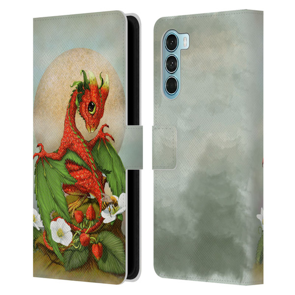 Stanley Morrison Dragons 3 Strawberry Garden Leather Book Wallet Case Cover For Motorola Edge S30 / Moto G200 5G