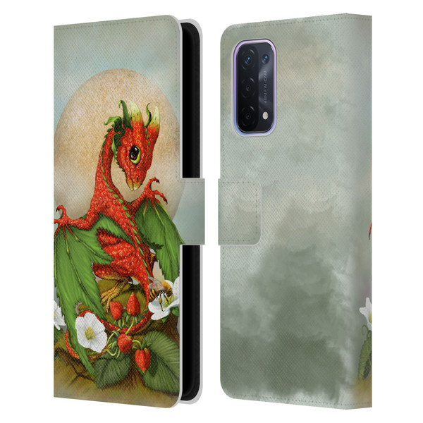 Stanley Morrison Dragons 3 Strawberry Garden Leather Book Wallet Case Cover For OPPO A54 5G